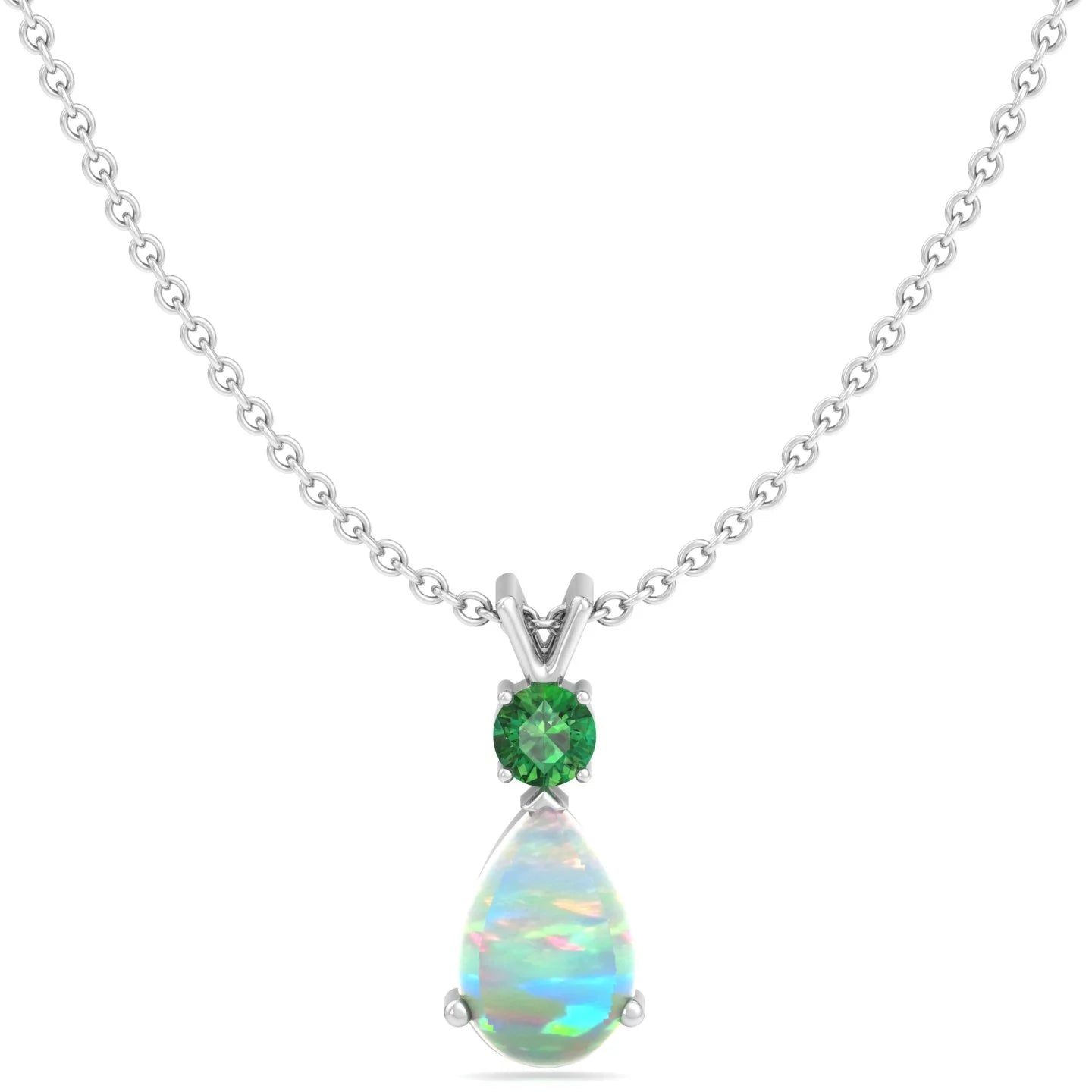 Jewelry Set for Women, Natural Pear Shaped 7X5Mm Amethyst and 3Mm Natural White Topaz Pendant Necklace and Matching Pear Shaped Amethyst and White Topaz Stud Earrings